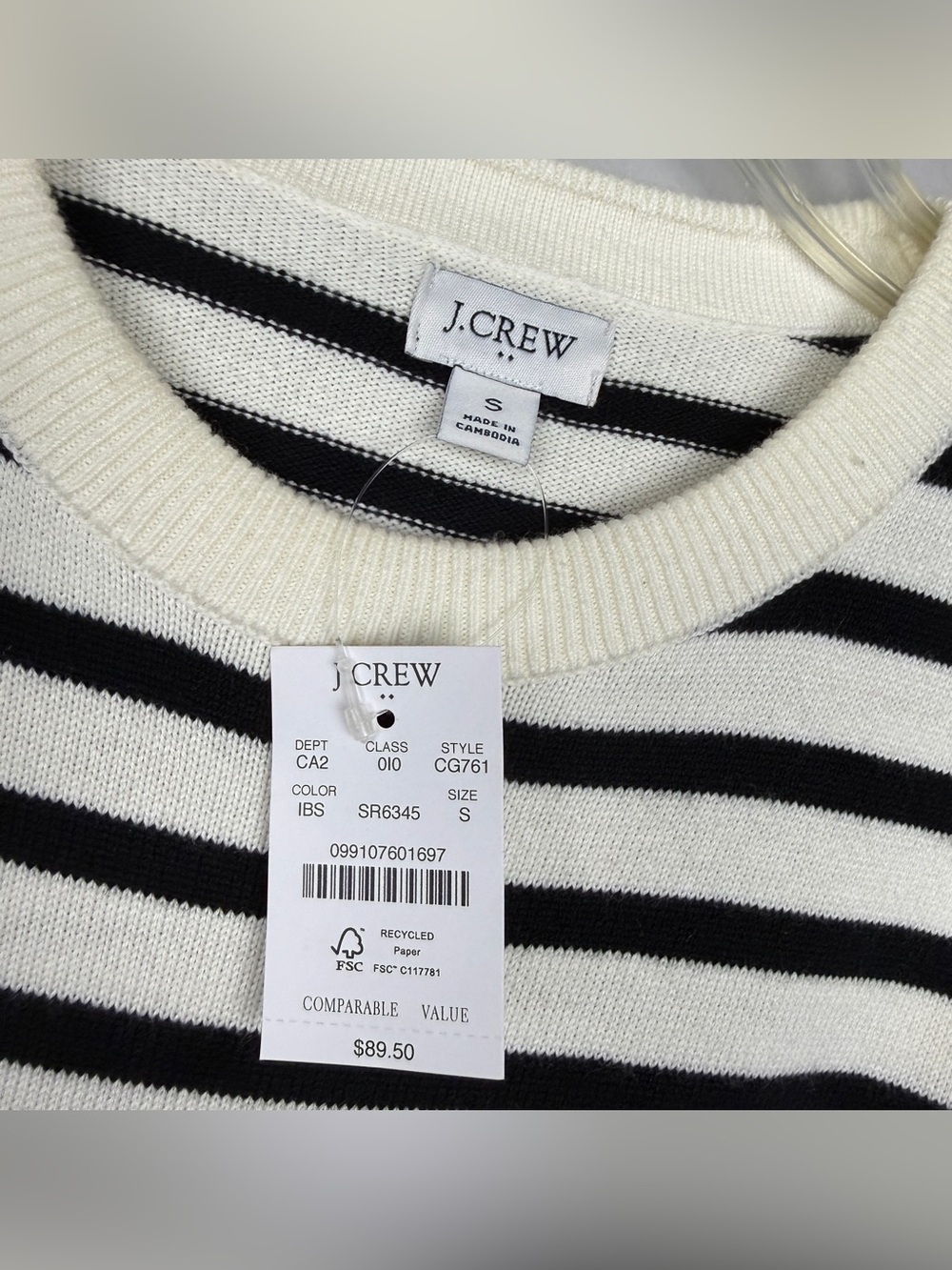 J Crew Wool Blend Pullover Striped Sweater - Picture 4 of 5